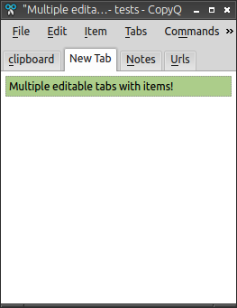 CopyQ tabbed clipboard organization interface