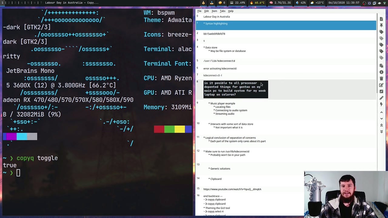 CopyQ launching from the command line on Linux